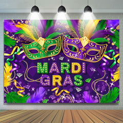 Lofaris Mardi Gras Masquerade Purple Dance Party Backdrop