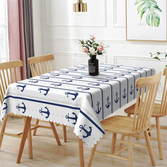 Lofaris Marine Anchor Steering Repeat Stripe Tablecloth