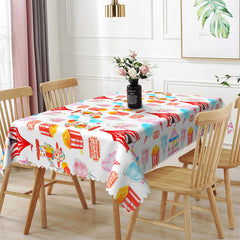 Lofaris Marshmallow Ice Cream Clown Rectangle Tablecloth