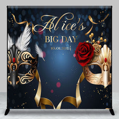 Lofaris Mask Black Dark Blue Custom Birthday Party Backdrop