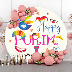 Lofaris Mask Funny Clown Costume Round Happy Purim Backdrop