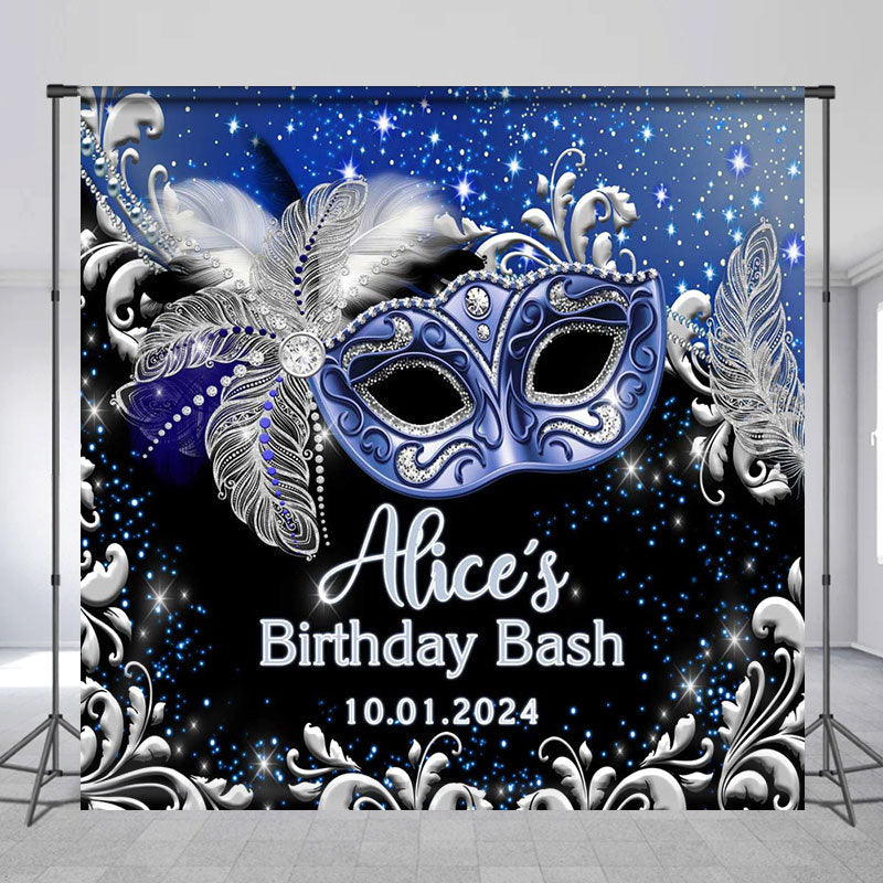 Lofaris Masquerade Mask Feather Custom Birthday Backdrop