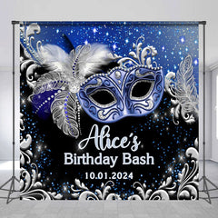 Lofaris Masquerade Mask Feather Custom Birthday Backdrop