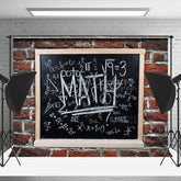Lofaris Math Blackboard Brick Wall Back To School Backdrop