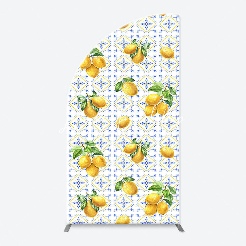 Lofaris Mediterranean Lemon Bohemia Arch Birthday Backdrop