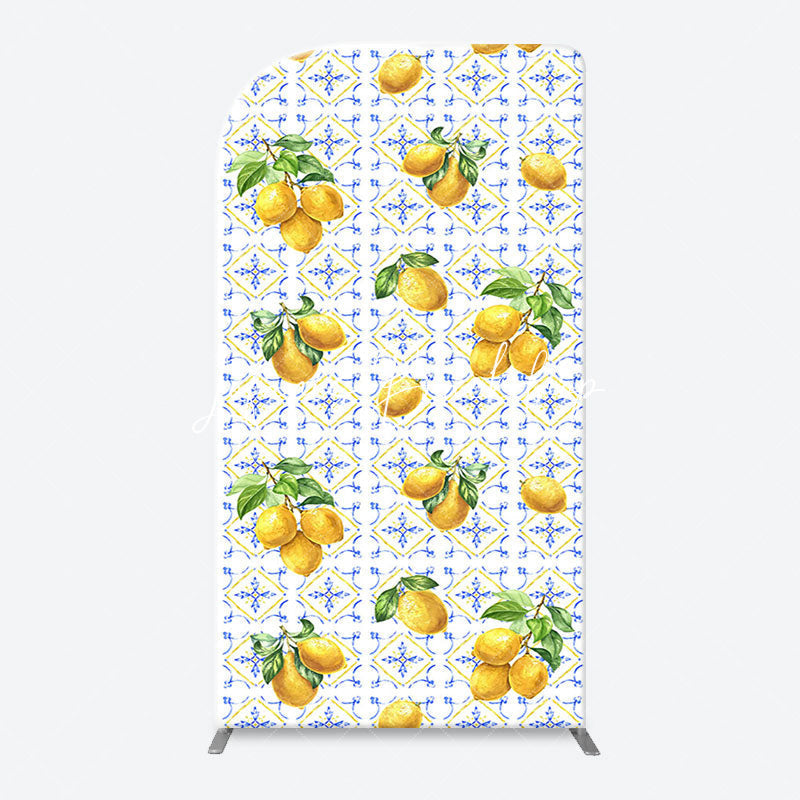 Lofaris Mediterranean Lemon Bohemia Arch Birthday Backdrop