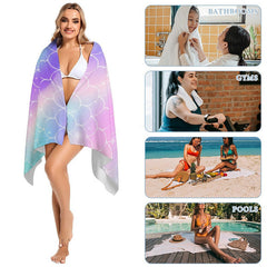 Lofaris Mermaid Glitter Custom Name Girl Summer Beach Towel