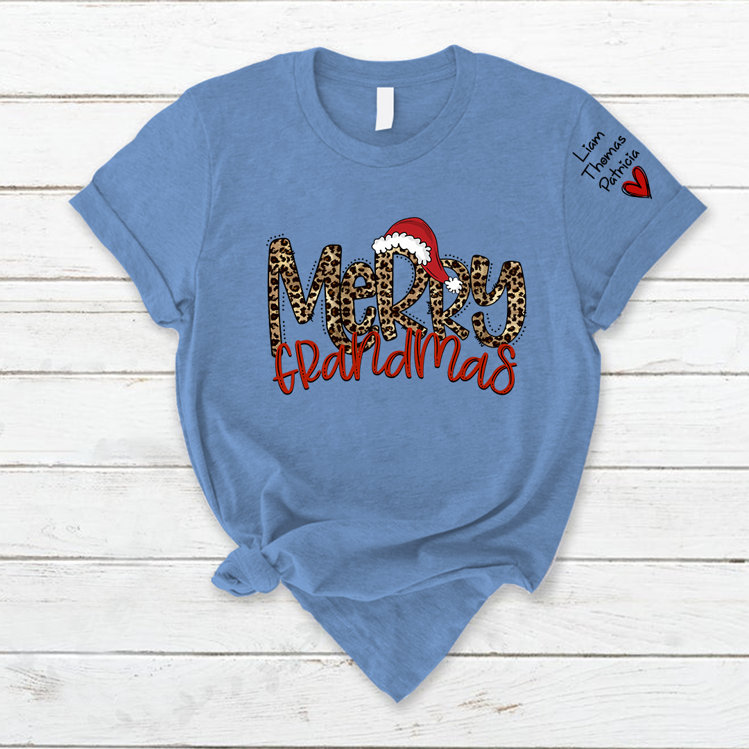 Lofaris Merry Christmas And Grandkids Customized T-Shirt