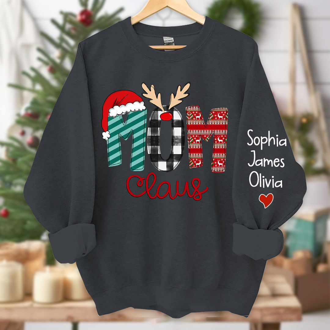 Lofaris Merry Christmas Mom Claus Custom Name Sweatshirt