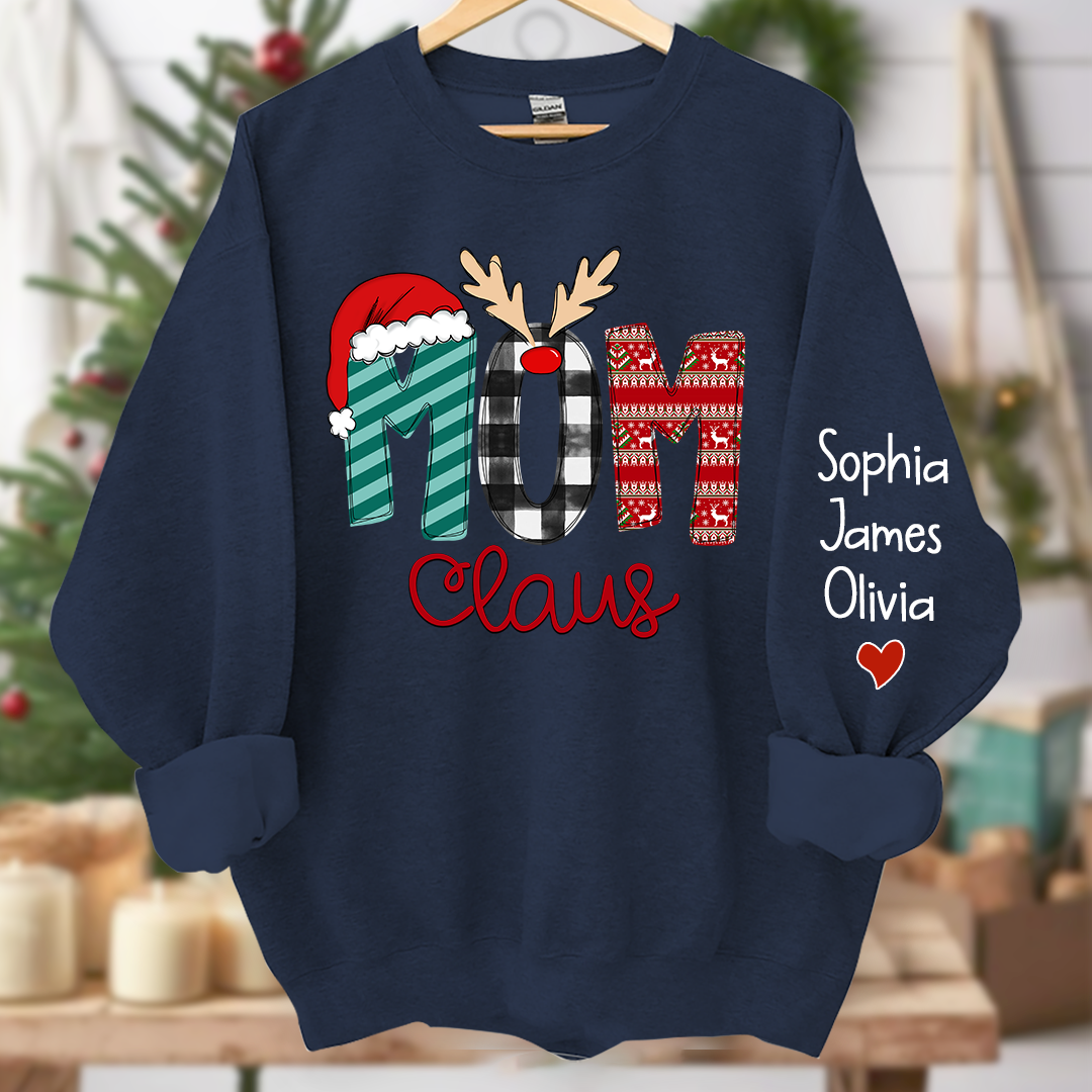 Lofaris Merry Christmas Mom Claus Custom Name Sweatshirt