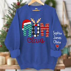 Lofaris Merry Christmas Mom Claus Custom Name Sweatshirt