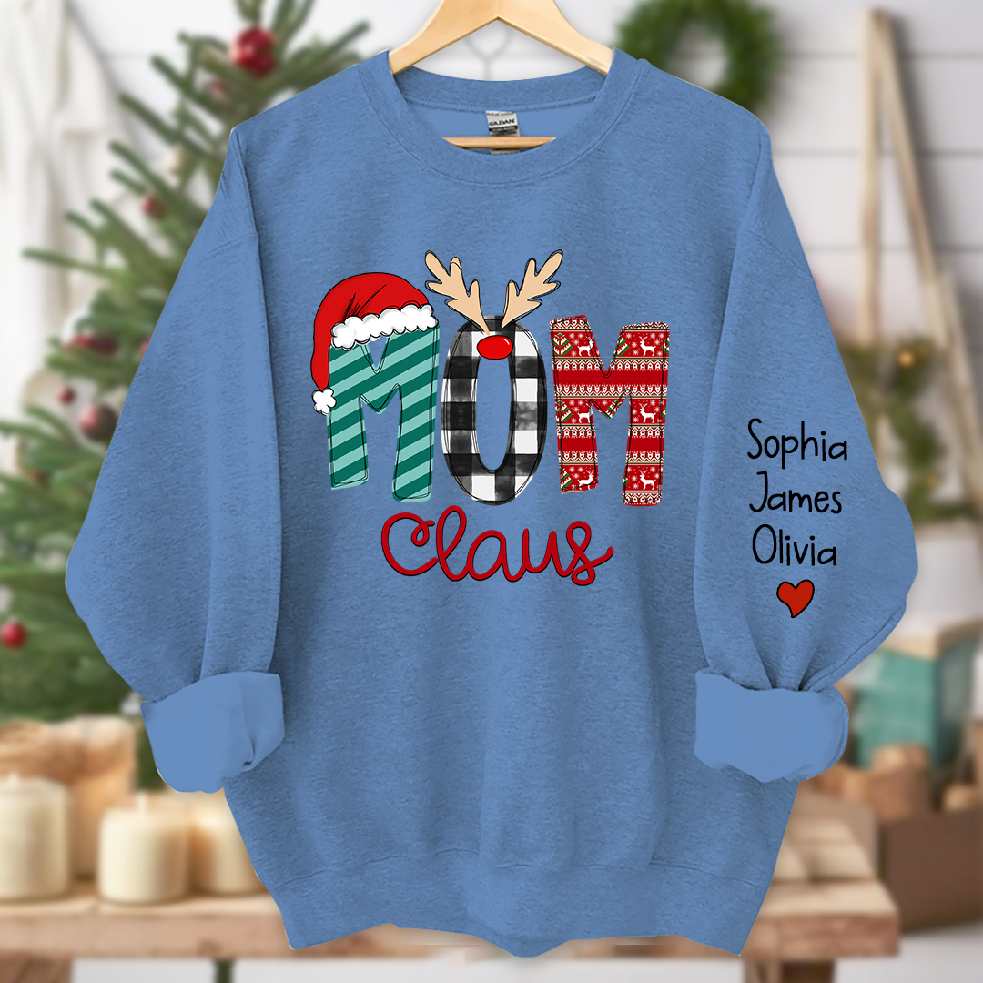 Lofaris Merry Christmas Mom Claus Custom Name Sweatshirt