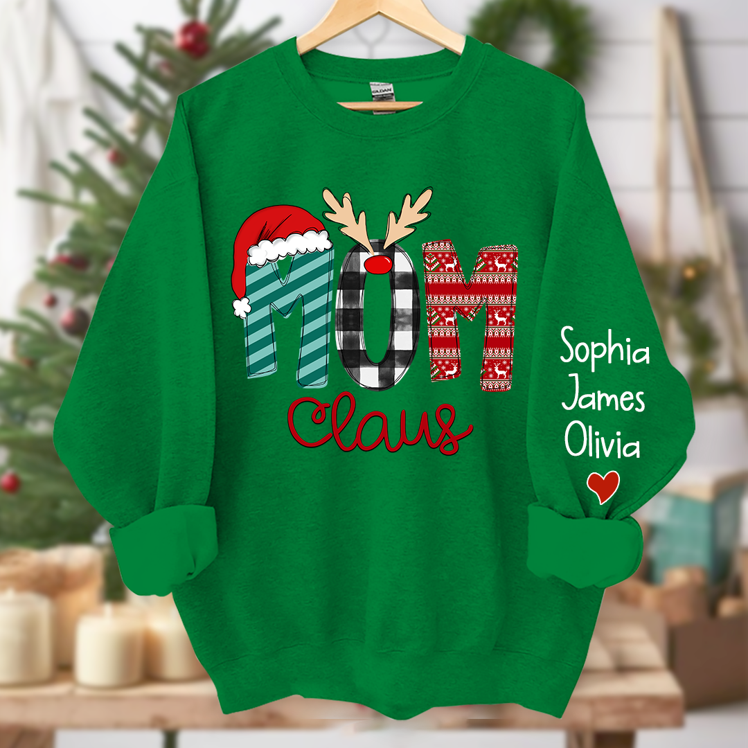 Lofaris Merry Christmas Mom Claus Custom Name Sweatshirt