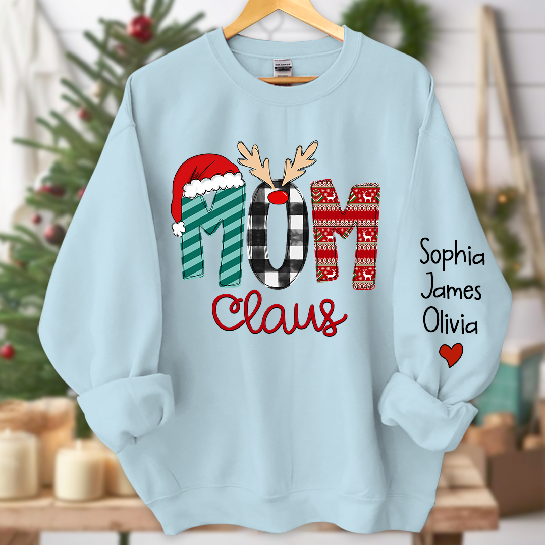 Lofaris Merry Christmas Mom Claus Custom Name Sweatshirt