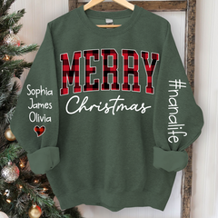 Lofaris Merry Christmas Nanalfie Caro Sweatshirt with Grandkids