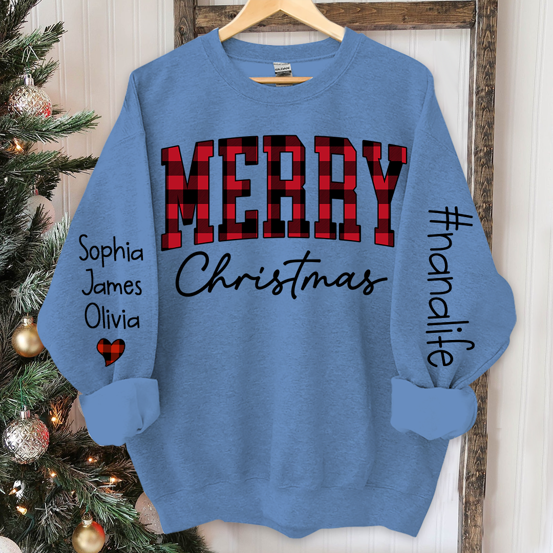 Lofaris Merry Christmas Nanalfie Caro Sweatshirt with Grandkids