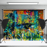 Lofaris Messy Red Yellow Blue Graffiti Wall Photo Backdrop