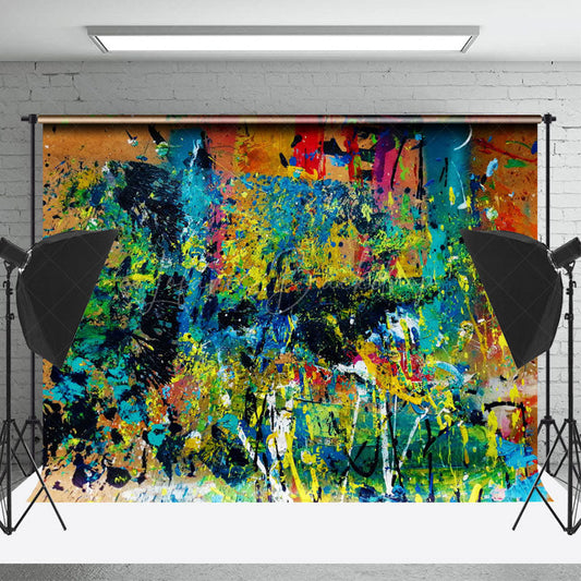 Lofaris Messy Red Yellow Blue Graffiti Wall Photo Backdrop