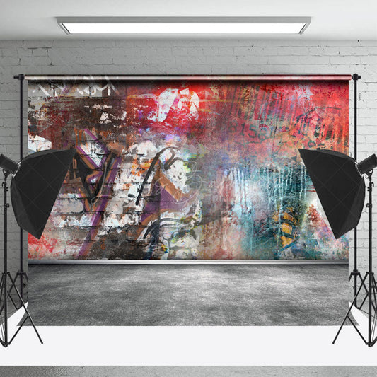 Lofaris Messy Street Brick Graffiti Wall Backdrop Fot Photo