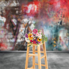 Lofaris Messy Street Brick Graffiti Wall Backdrop Fot Photo
