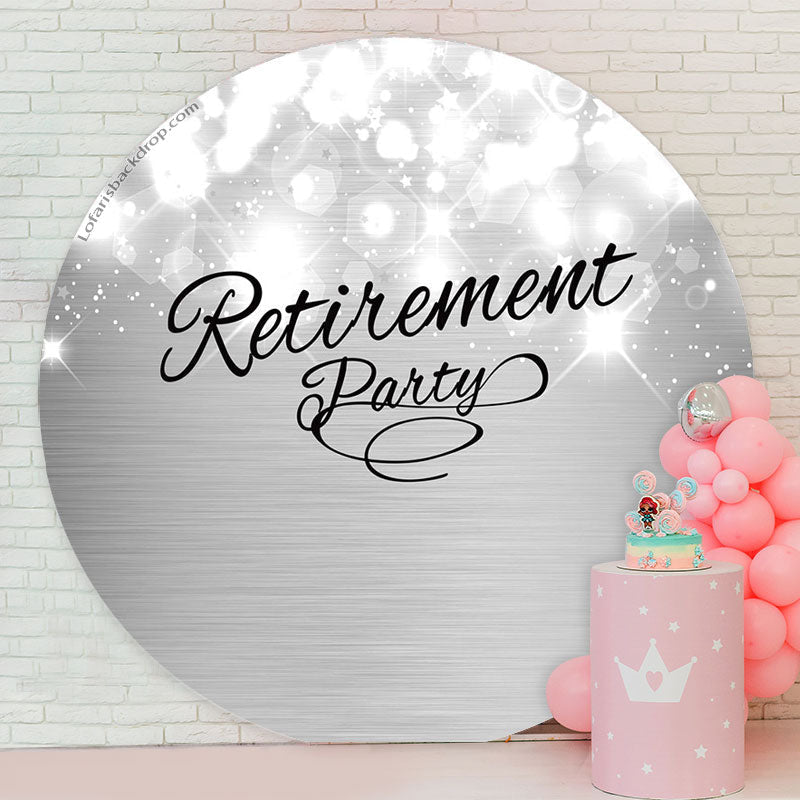 Lofaris Metal Texture Glitter Bokeh Circle Retirement Backdrop