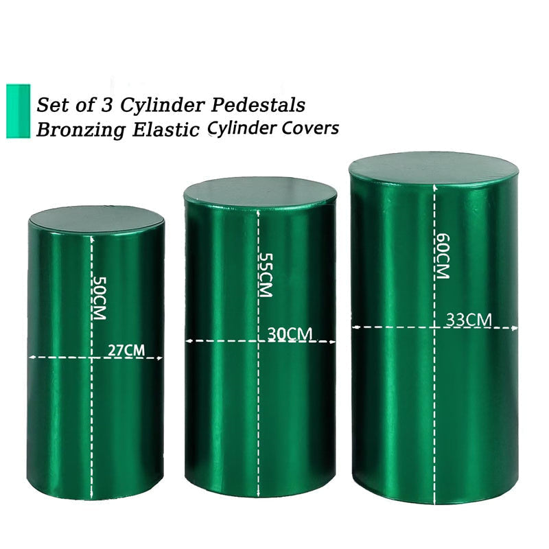 Lofaris Metallic Green Stretchy Spandex Fitted Cylinder Cover