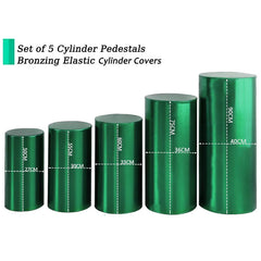 Lofaris Metallic Green Stretchy Spandex Fitted Cylinder Cover
