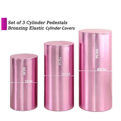 Lofaris Metallic Pink Stretchy Spandex Fitted Cylinder Cover