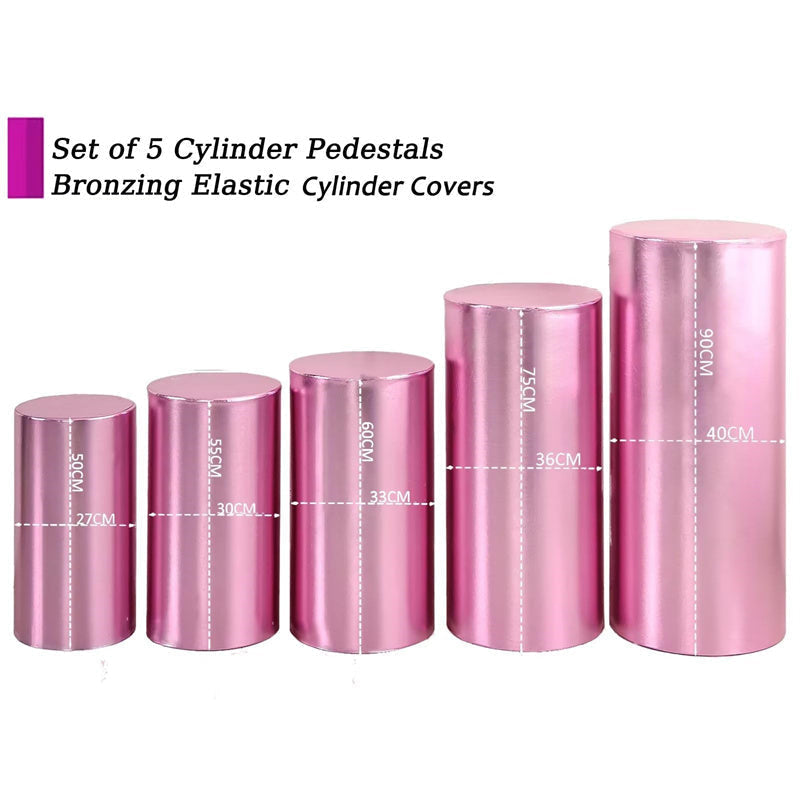 Lofaris Metallic Pink Stretchy Spandex Fitted Cylinder Cover