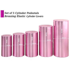 Lofaris Metallic Pink Stretchy Spandex Fitted Cylinder Cover
