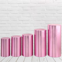 Lofaris Metallic Pink Stretchy Spandex Fitted Cylinder Cover