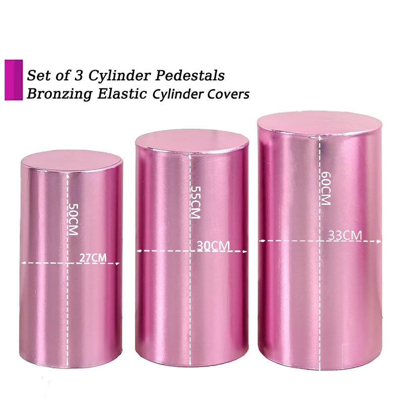 Lofaris Metallic Pink Stretchy Spandex Fitted Cylinder Cover