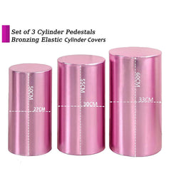 Lofaris Metallic Pink Stretchy Spandex Fitted Cylinder Cover