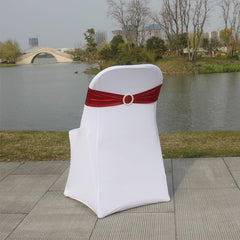 Lofaris Metallic Red Spandex Banquet Chair Sashes Bands Bows
