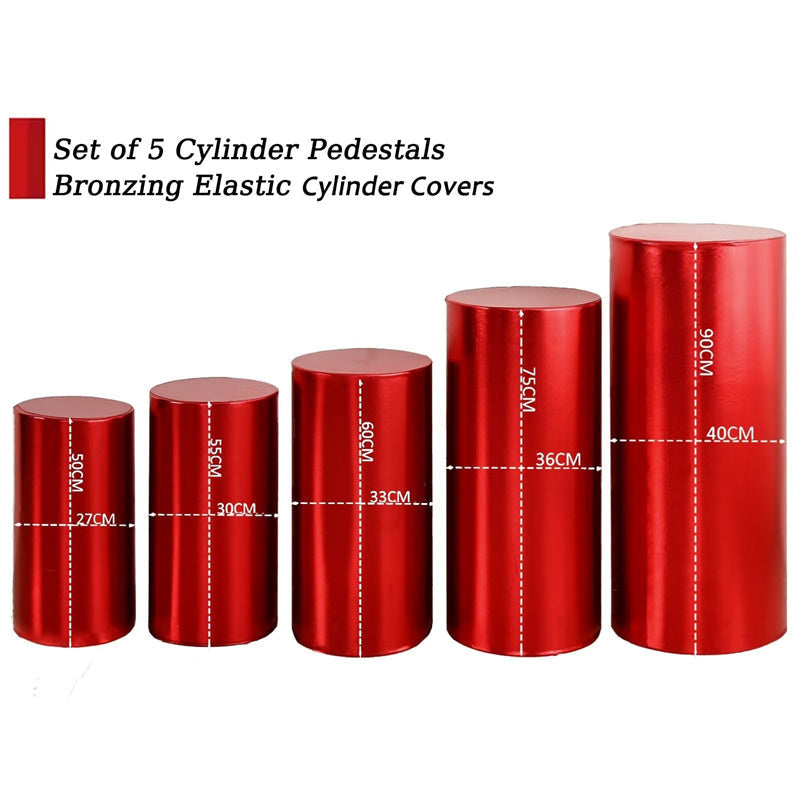 Lofaris Metallic Red Stretchy Spandex Fitted Cylinder Cover