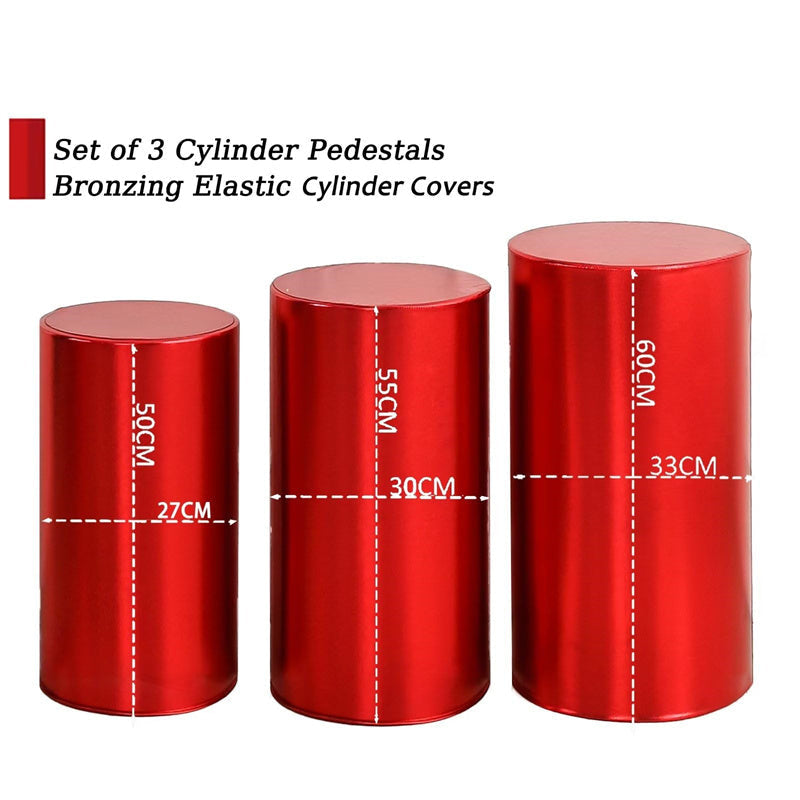 Lofaris Metallic Red Stretchy Spandex Fitted Cylinder Cover