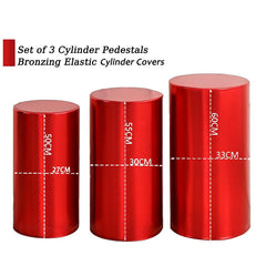 Lofaris Metallic Red Stretchy Spandex Fitted Cylinder Cover