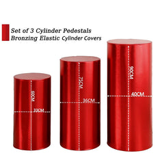 Lofaris Metallic Red Stretchy Spandex Fitted Cylinder Cover