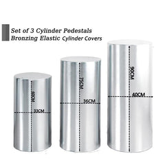 Lofaris Metallic Silver Stretchy Spandex Fitted Cylinder Cover