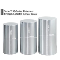 Lofaris Metallic Silver Stretchy Spandex Fitted Cylinder Cover