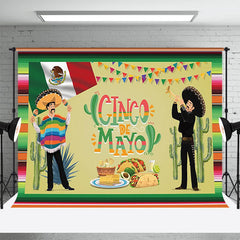 Lofaris Mexican Festival Green Fiesta Theme Party Backdrop