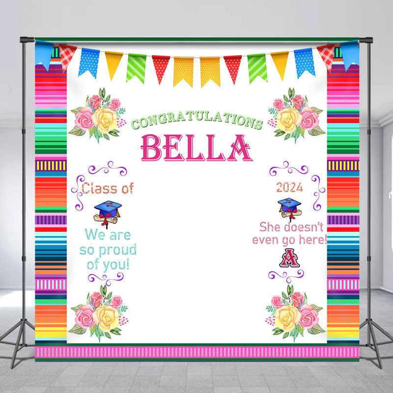 Lofaris Mexican Fiesta Graduation Party Custom Backdrop