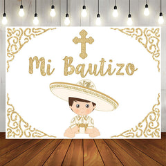 Lofaris Mi Bautizo Mexican Style Baptism Backdrop For Boys