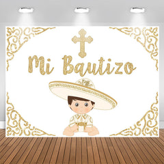 Lofaris Mi Bautizo Mexican Style Baptism Backdrop For Boys