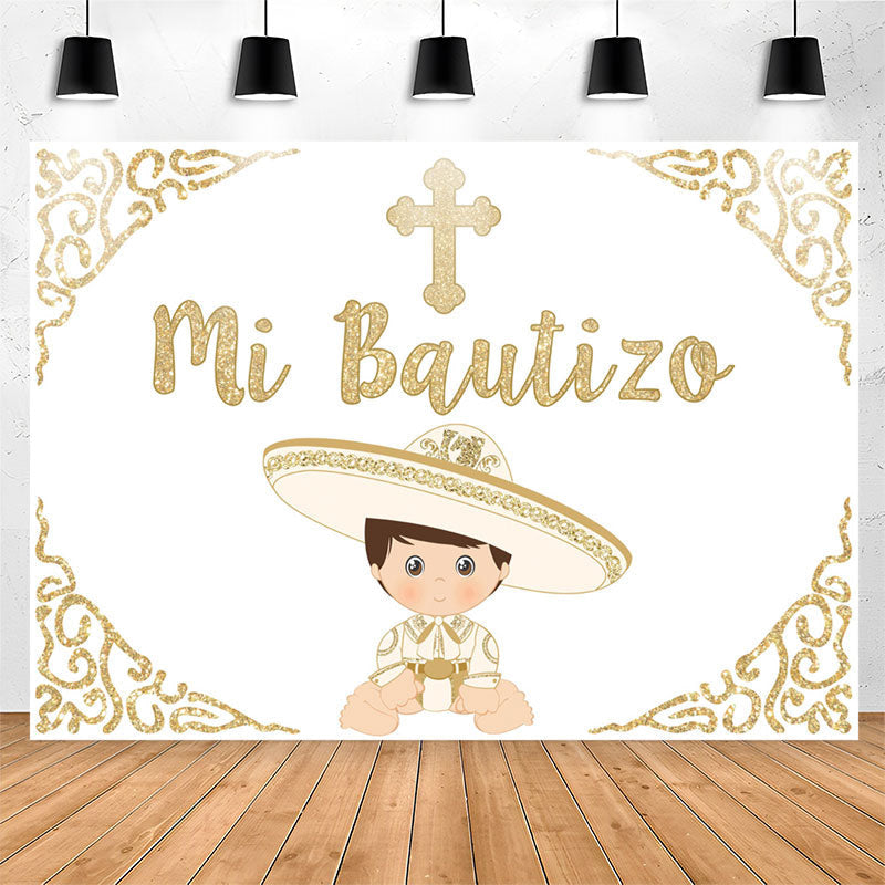 Lofaris Mi Bautizo Mexican Style Baptism Backdrop For Boys