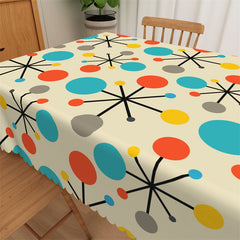 Lofaris Mid Century Modern Atomic Vintage Colors Tablecloth