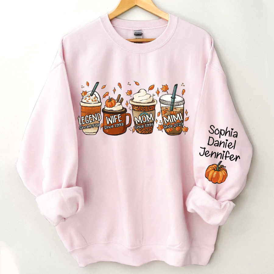 Lofaris Personalized Legend Wife Mom Grandma and Kids Fall Coffee CTH01 Sweatshirt