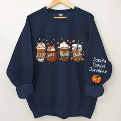 Lofaris Personalized Legend Wife Mom Grandma and Kids Fall Coffee CTH01 Sweatshirt