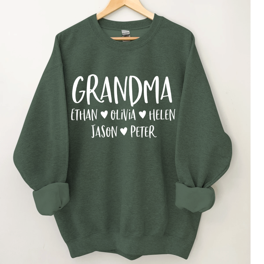 Lofaris Mimi And Kids Name Heart Personalized Sweatshirt