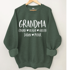 Lofaris Mimi And Kids Name Heart Personalized Sweatshirt